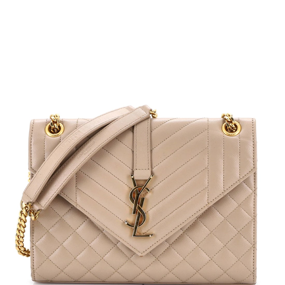 Saint Laurent Classic Monogram Envelope Satchel in Medium Matelasse Leather (1 of 7)