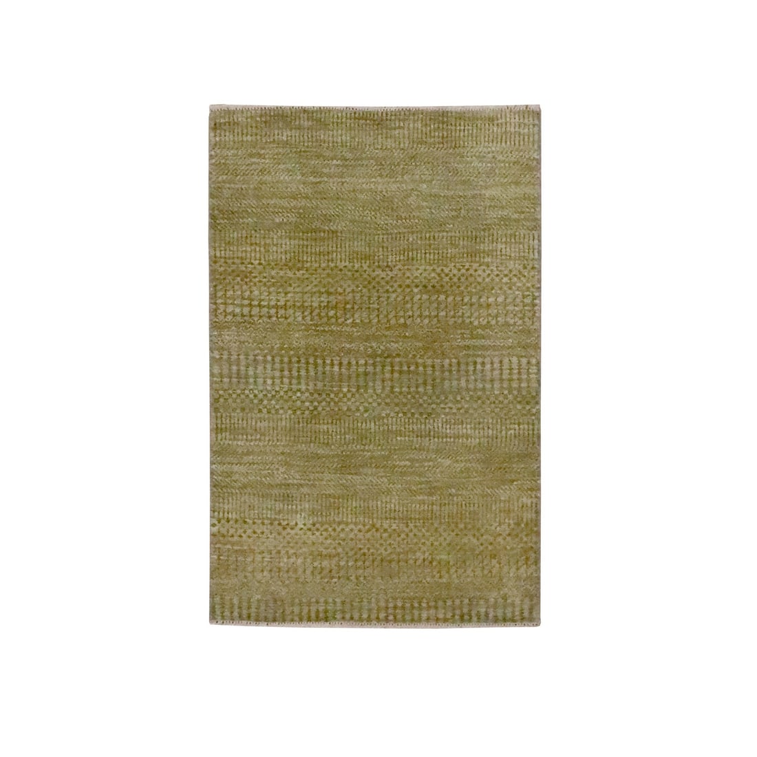 Rug 2'x3' Honey Brown Hand Knotted Modern Grass Design Wool Silk Mat: Rug 2'x3' Honey Brown Hand Knotted Modern Grass Design Wool Silk Mat Experience the rich warmth of India's traditional craftsmanship in this stunning 2'x3' hand-knotted wool and silk rug, featuring a