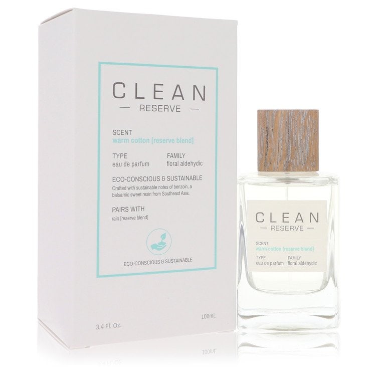 Clean Reserve Warm Cotton Perfume by Clean Eau de Parfum Spray: Clean Reserve Warm Cotton Perfume by Clean Eau de Parfum Spray Indulge in the warmth and sophistication of Clean Reserve with this 3.4 oz Eau De Parfum Spray, featuring a rich blend of scents that
