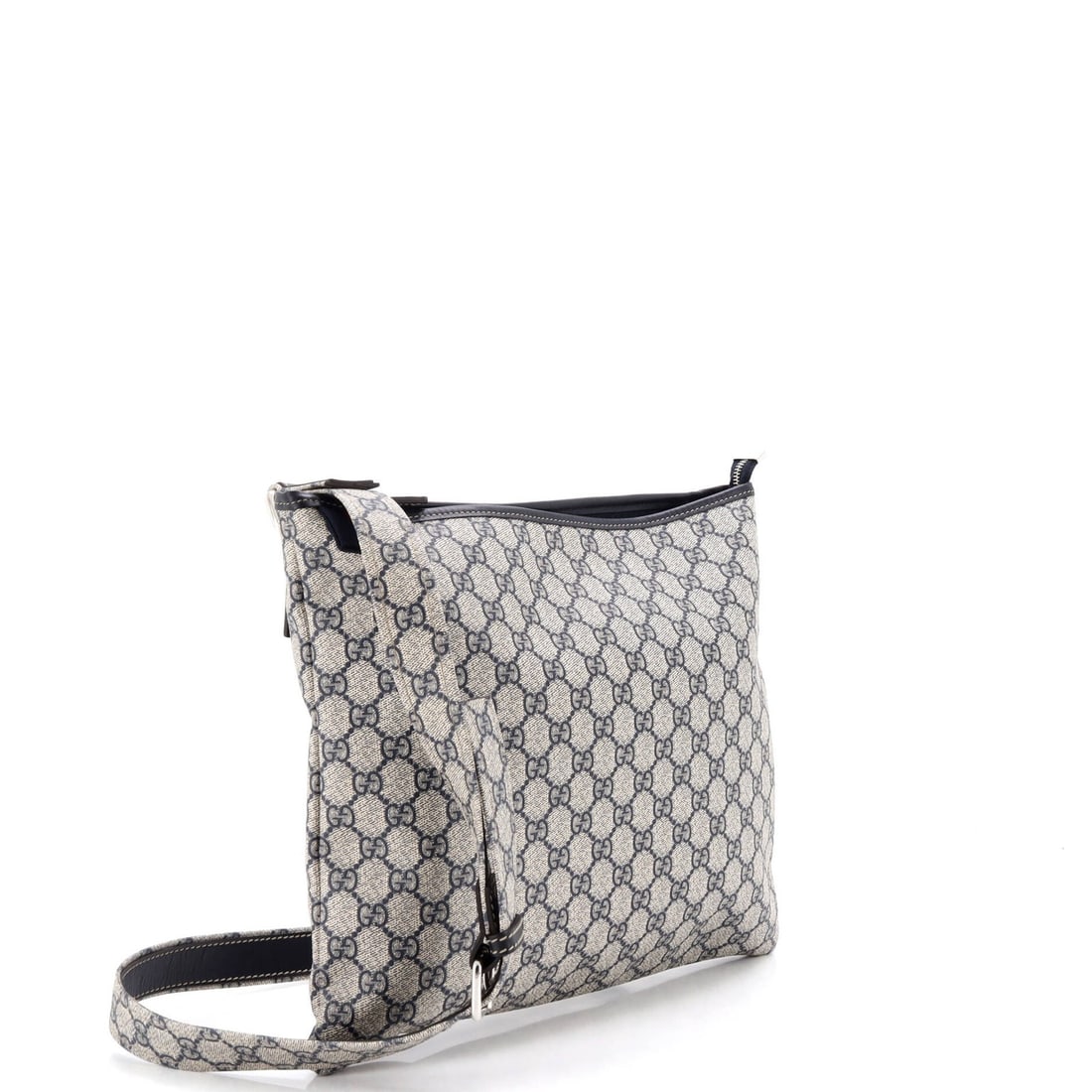 Large Gucci Web Loop Flat Messenger GG Coated Canvas - 2