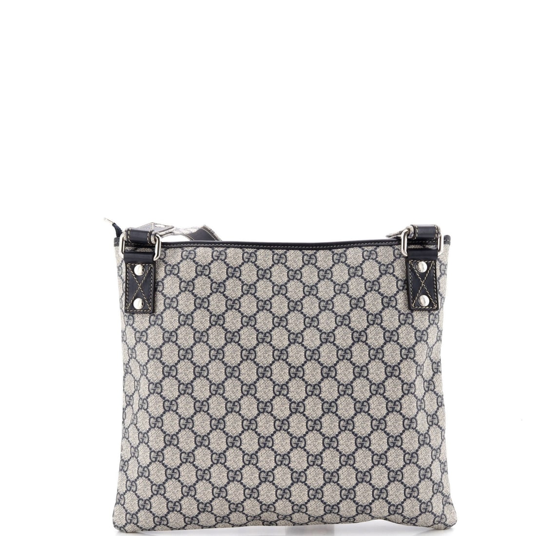 Large Gucci Web Loop Flat Messenger GG Coated Canvas - 3