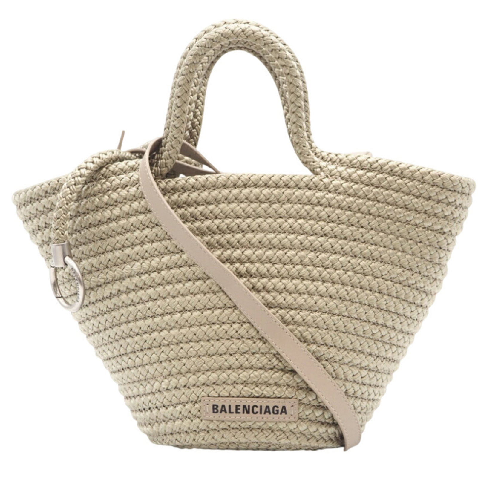 Balenciaga Nylon Tote Bag: Balenciaga Nylon Tote Bag A chic and practical Balenciaga nylon tote bag, perfect for everyday use, boasts a timeless beige color and durable nylon material. With its classic basket design and spaciou