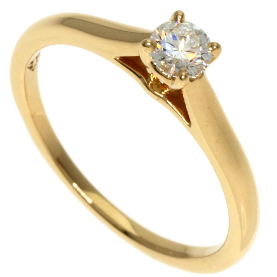 Gold CARTIER Solitaire Diamond # 48 Ring K18 Yellow: Gold CARTIER Solitaire Diamond # 48 Ring K18 Yellow Experience the timeless elegance of Cartier with this stunning Solitaire Diamond Ring, set in 18k yellow gold and boasting a radiant D-color diamond