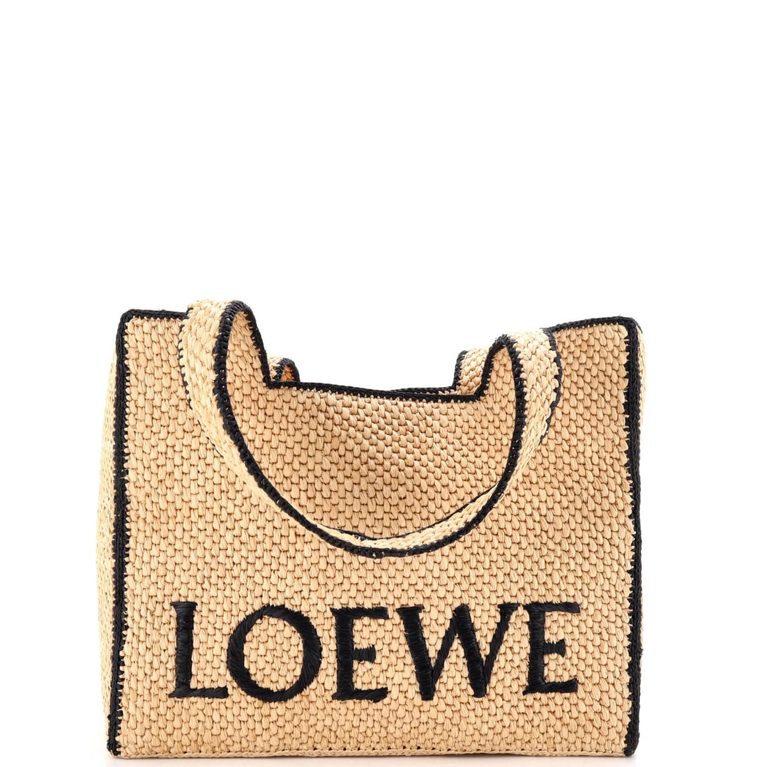 Loewe Paula's Ibiza Logo Raffia Large Tote: Loewe Paula's Ibiza Logo Raffia Large Tote The iconic Loewe Paula's Ibiza Logo Raffia Large Tote is a timeless classic, boasting a neutral exterior with subtle raffia texture and signature logo detail