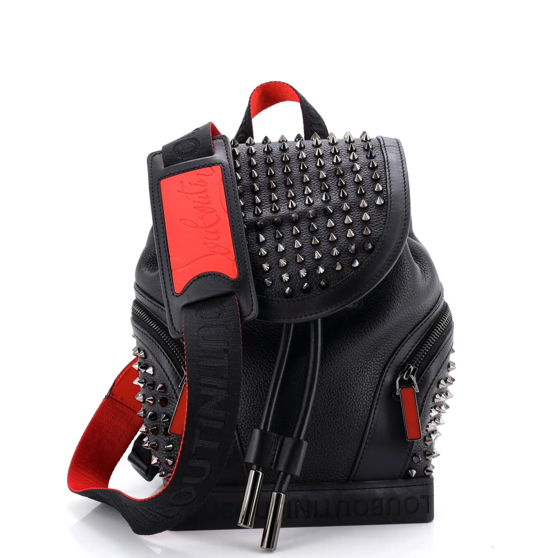 Christian Louboutin Explorafunk Small Spiked Leather Backpack: Christian Louboutin Explorafunk Small Spiked Leather Backpack For the fashion-forward individual, the Christian Louboutin Explorafunk Small Spiked Leather Backpack is a statement piece that combines