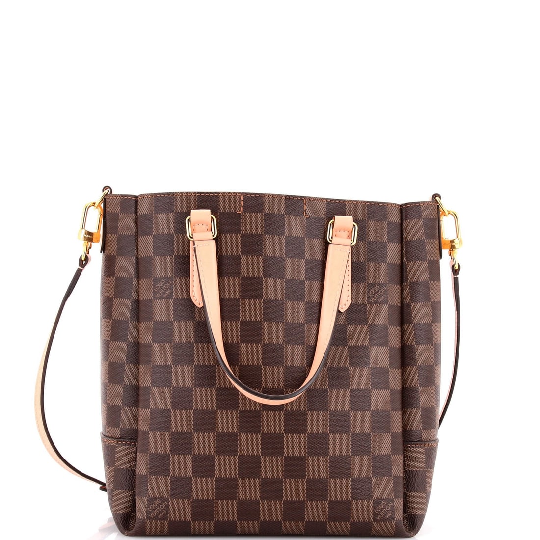 Louis Vuitton Belmont Tote in Damier PM: Louis Vuitton Belmont Tote in Damier PM The iconic Louis Vuitton Belmont Tote in Damier PM is a timeless piece that exudes elegance and sophistication. With its vibrant pink exterior, gold hardware,