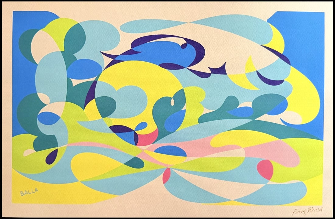 Numbered Giacomo Balla Lithograph Biennale 1968: Numbered Giacomo Balla Lithograph Biennale 1968 Experience the dynamic energy of Futurism in Giacomo Balla's "Flight of Swallows", a hand-numbered lithograph from the 1968 Venice Biennale, signed by t