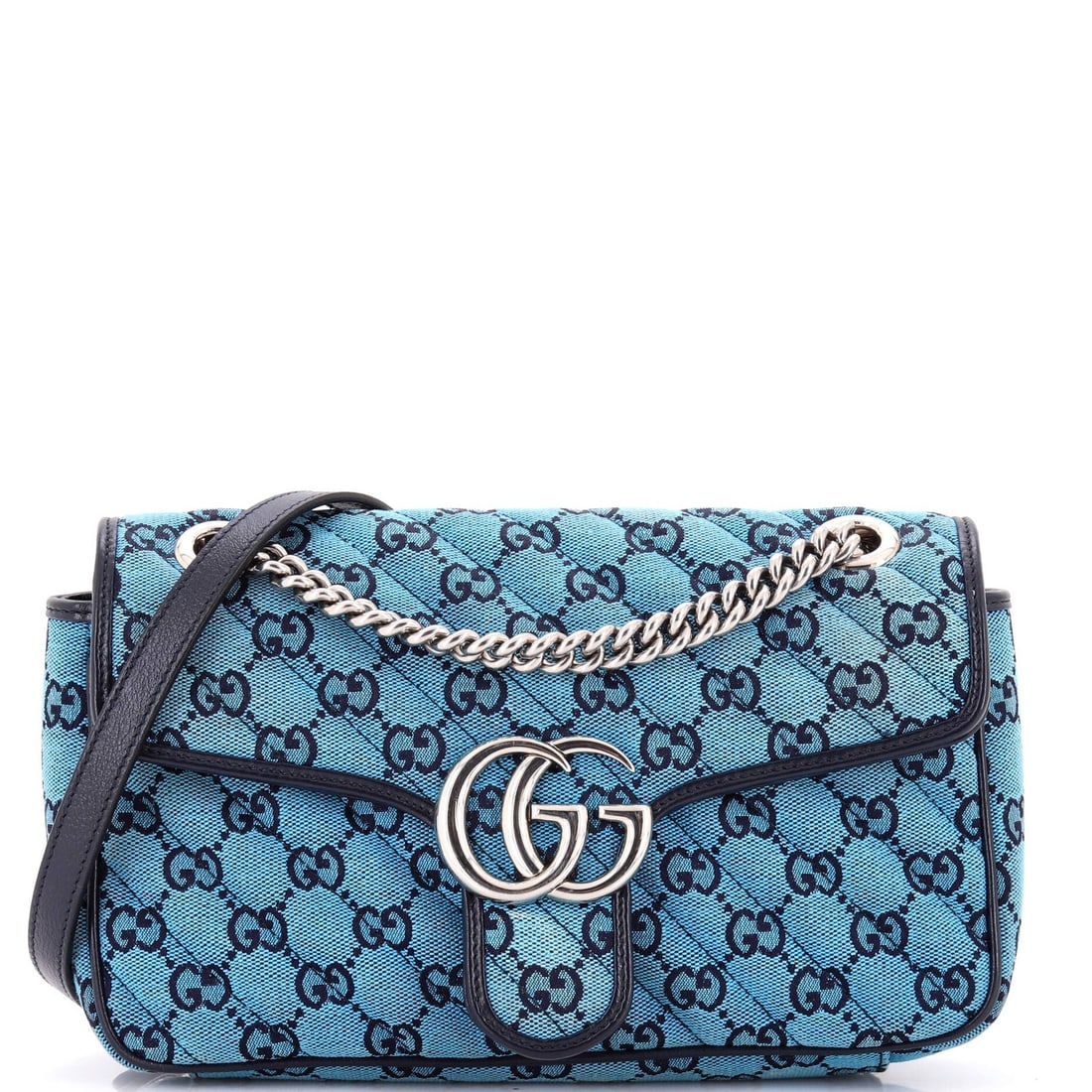 Gucci GG Marmont Flap Bag - Small Quilted Diagonal GG Canvas with Leather: Gucci GG Marmont Flap Bag - Small Quilted Diagonal GG Canvas with Leather The Gucci GG Marmont Flap Bag is a stylish and versatile small shoulder bag, boasting a quilted diagonal canvas exterior with