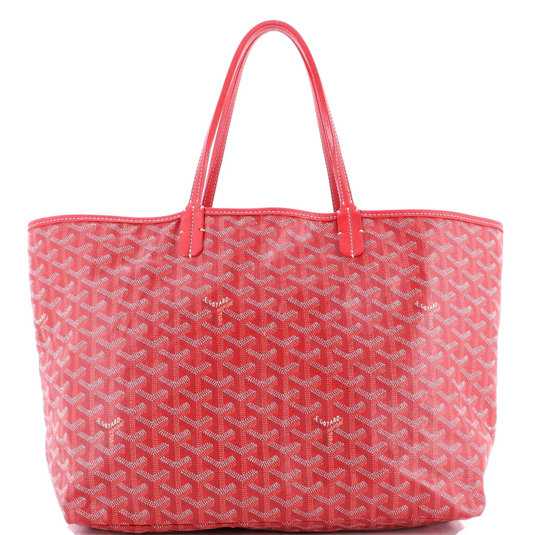 Goyard Saint Louis Tote in Coated Canvas GM: Goyard Saint Louis Tote in Coated Canvas GM The iconic Goyard Saint Louis Tote in Coated Canvas GM is a timeless classic, boasting its signature red exterior and neutral interior, perfect for adding a