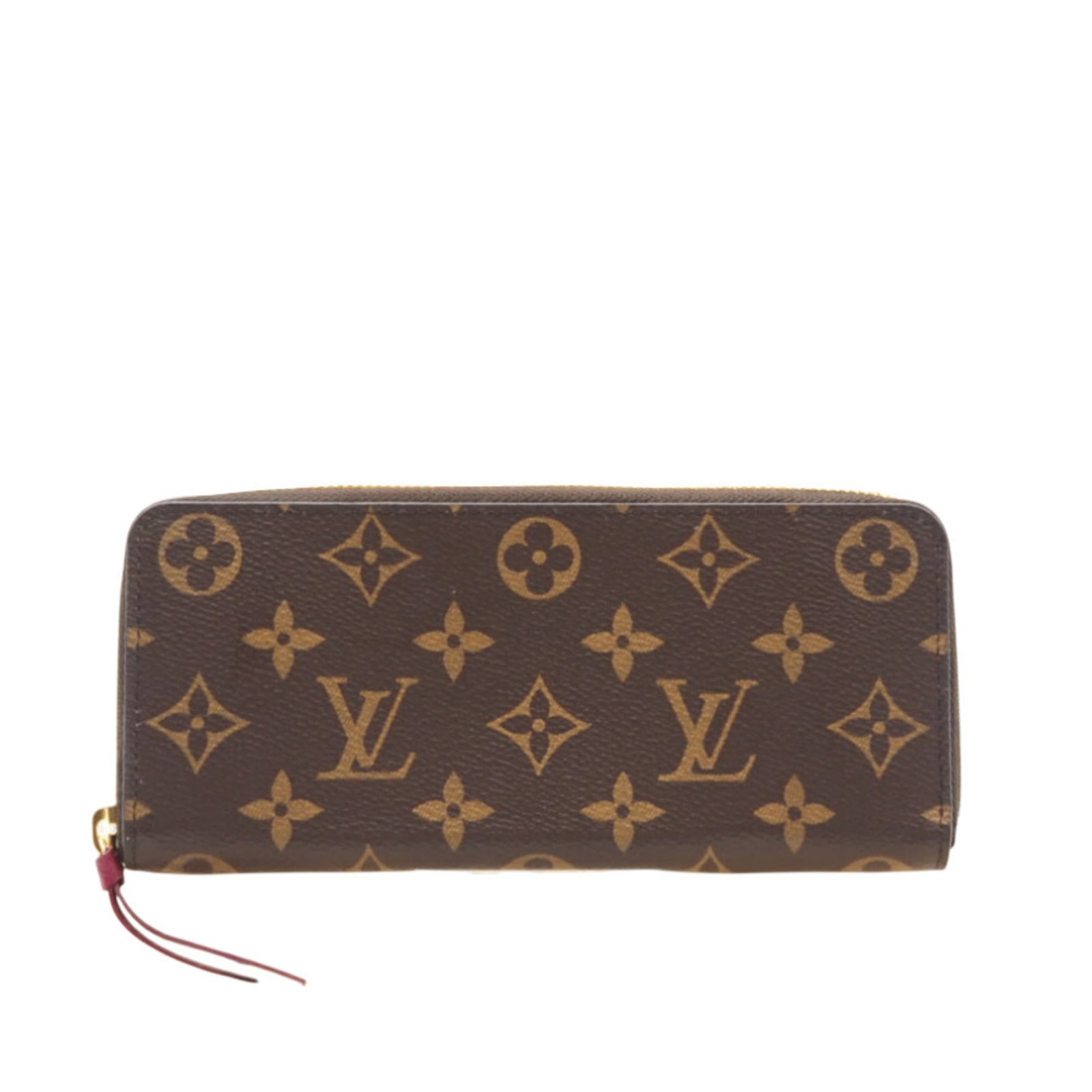 Louis Vuitton Bi-Fold Coated Canvas Long Wallet: Louis Vuitton Bi-Fold Coated Canvas Long Wallet A luxurious touch for any woman, this Louis Vuitton bi-fold wallet boasts the iconic brand's signature coated canvas design in rich brown and bold red