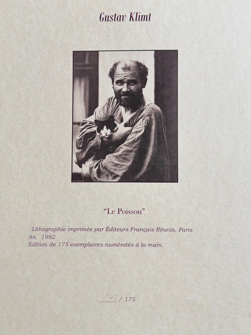 Numbered Gustav Klimt Lithograph Op - 7