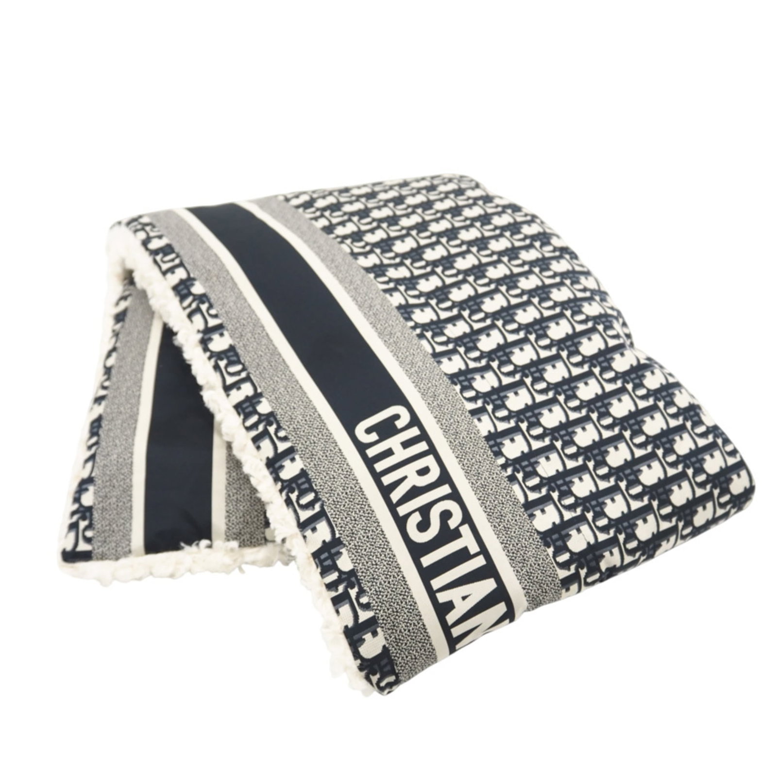 Polyester Christian Dior Stole: Polyester Christian Dior Stole Elevate your wardrobe with the iconic Christian Dior polyester stole, boasting navy and white hues that exude effortless elegance. This versatile piece is perfect for