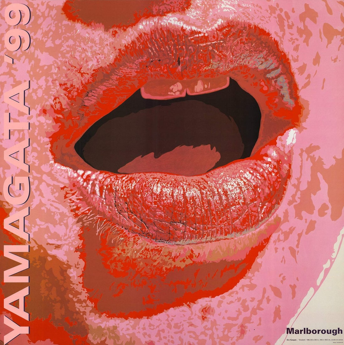 Hiro Yamagata Offset Lithograph, 1999, 36.25" x 36", Pop Art: Hiro Yamagata Offset Lithograph, 1999, 36.25" x 36", Pop Art Hiro Yamagata's vibrant offset lithograph, "Elizabeth", is a striking example of Pop Art from 1999. Measuring 36.25" x 36", this