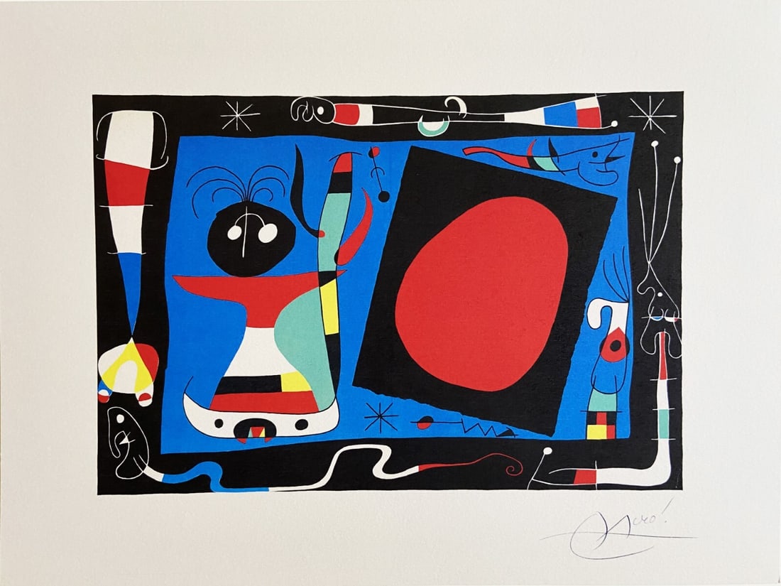Rare Joan Mir Lithograph Mourlot 1976 Op Published: Rare Joan Mir Lithograph Mourlot 1976 Op Published A rare opportunity to own a piece of art history, this 1976 lithograph by Joan Miro is one of only 10 years of edition printed by the renowned