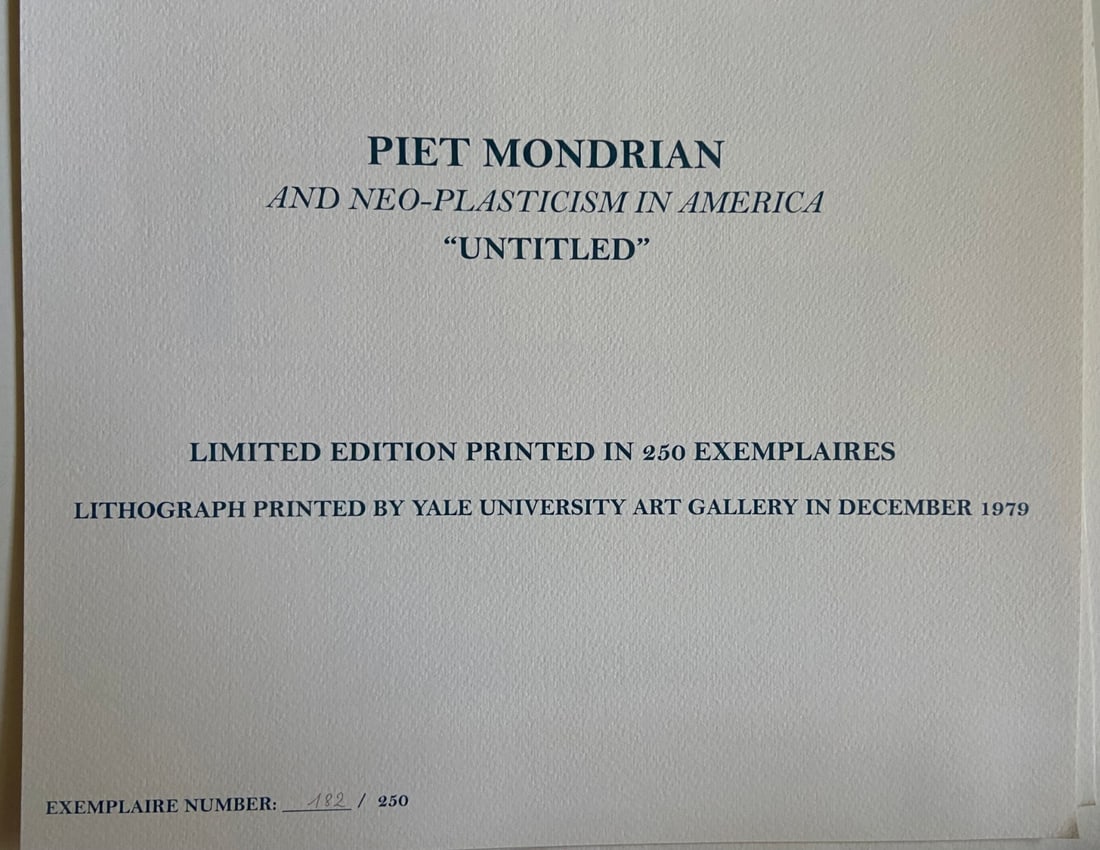 Piet Mondrian Numbered Lithograph - 6