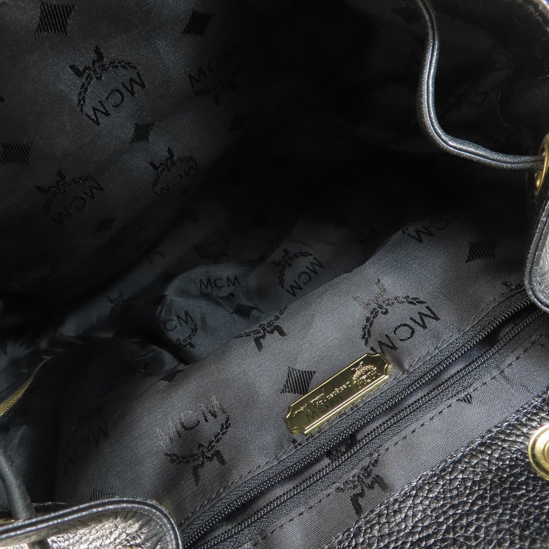 MCM Logo Leather Daypack Backpack - 5