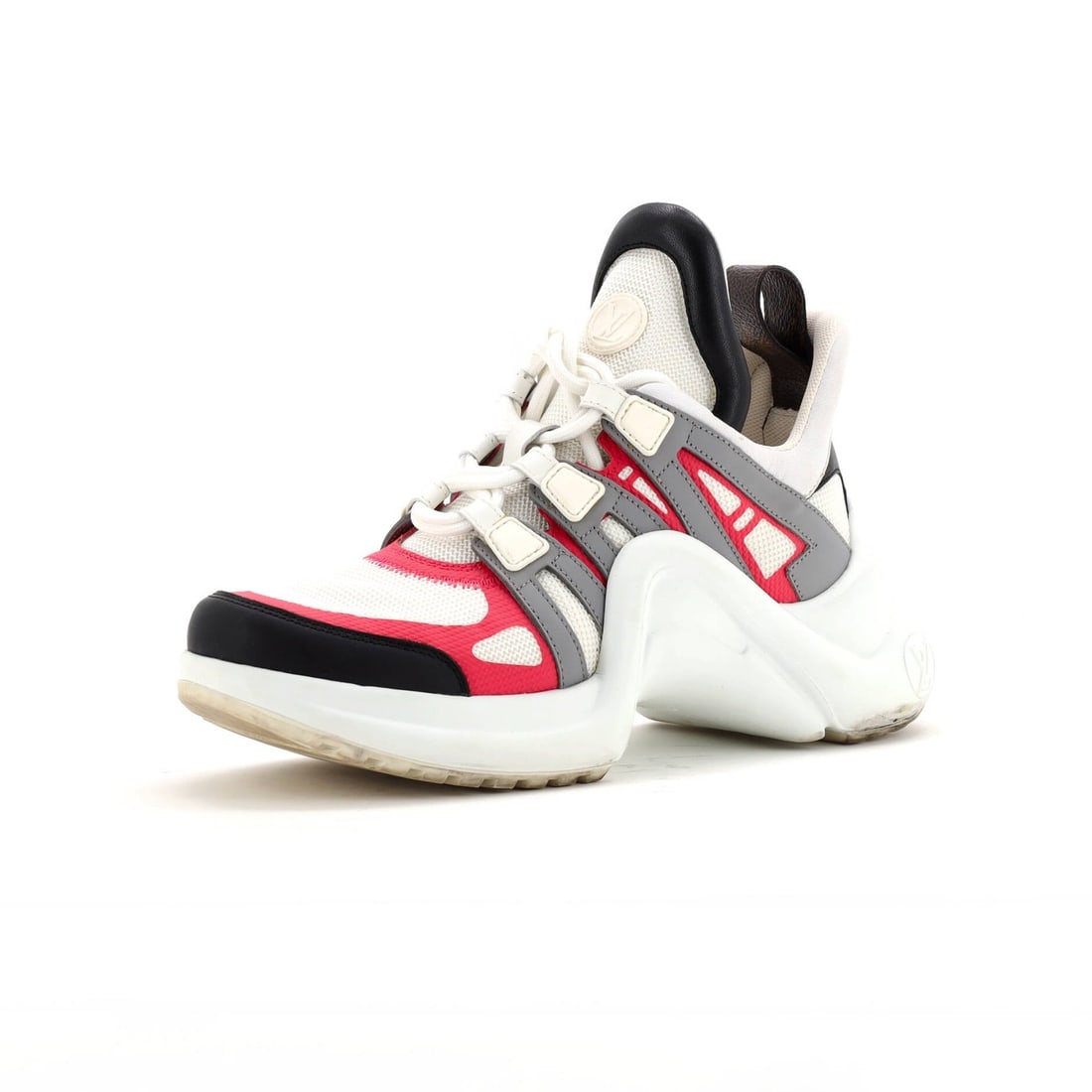 Louis Vuitton Women's Archlight Sneakers in Fabric and Leather: Louis Vuitton Women's Archlight Sneakers in Fabric and Leather Elevate your shoe game with the iconic Louis Vuitton Archlight Sneakers, boasting a unique fabric and leather design that adds an edgy