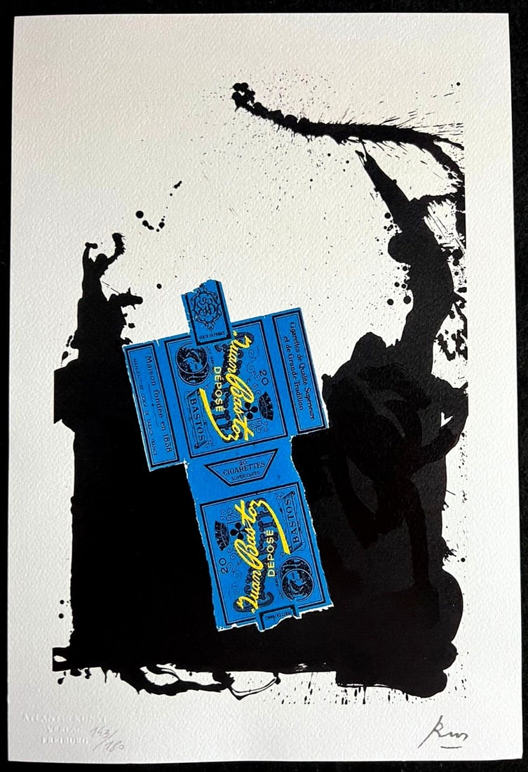 Limited Robert Motherwell Lithograph Numbered: Limited Robert Motherwell Lithograph Numbered A rare and highly sought-after print by renowned artist Robert Motherwell, "The Kiss" is a stunning full sheet lithograph from 1990, printed in limited