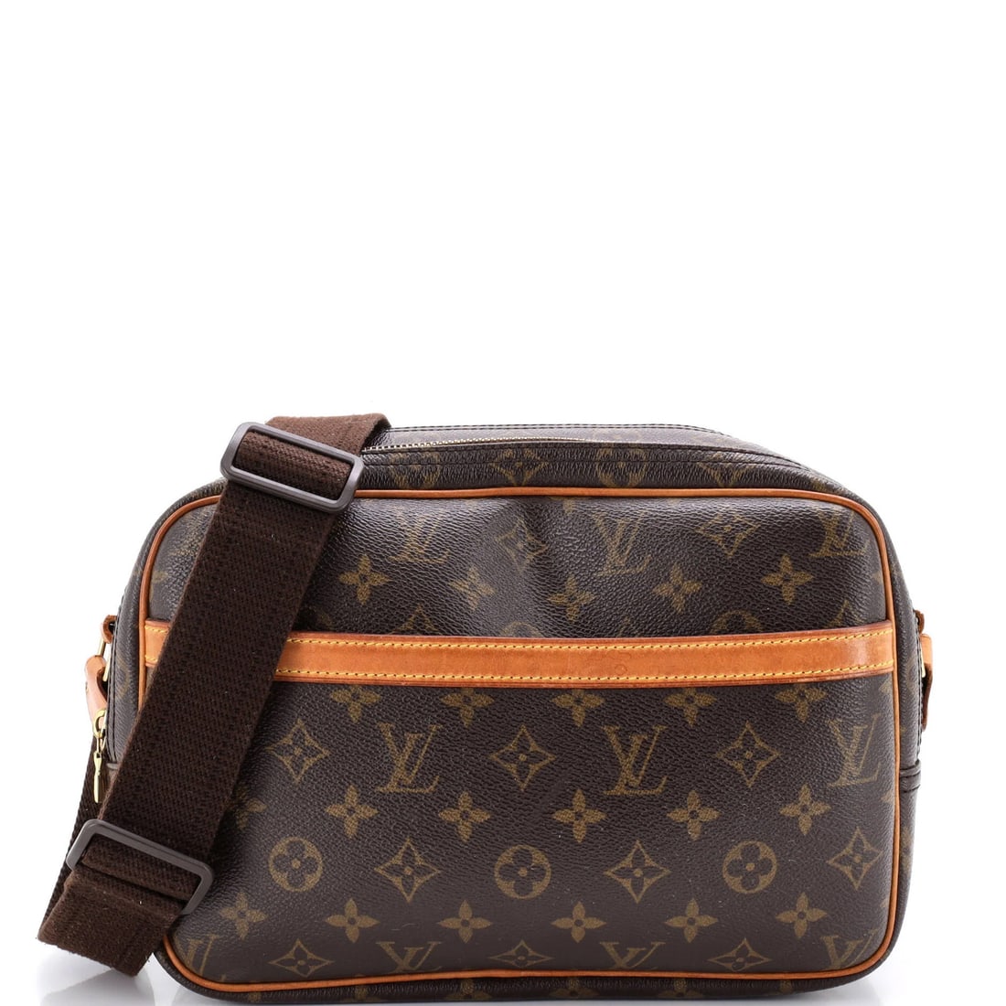 Louis Vuitton Reporter Bag - Monogram Canvas PM: Louis Vuitton Reporter Bag - Monogram Canvas PM A timeless classic, the Louis Vuitton Reporter Bag in Monogram Canvas PM exudes elegance with its iconic brown leather exterior and gold hardware. This