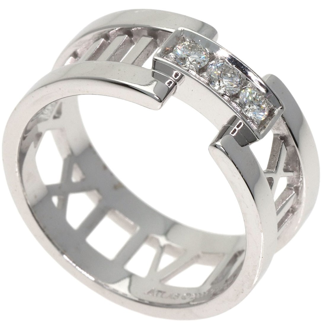 Tiffany & Co. K18 Yellow Gold Open Atlas Diamond Ring: Tiffany & Co. K18 Yellow Gold Open Atlas Diamond Ring Elevate your style with the Tiffany & Co. K18 Yellow Gold Open Atlas Diamond Ring, a masterpiece of luxury jewelry featuring a stunning 1.00ct