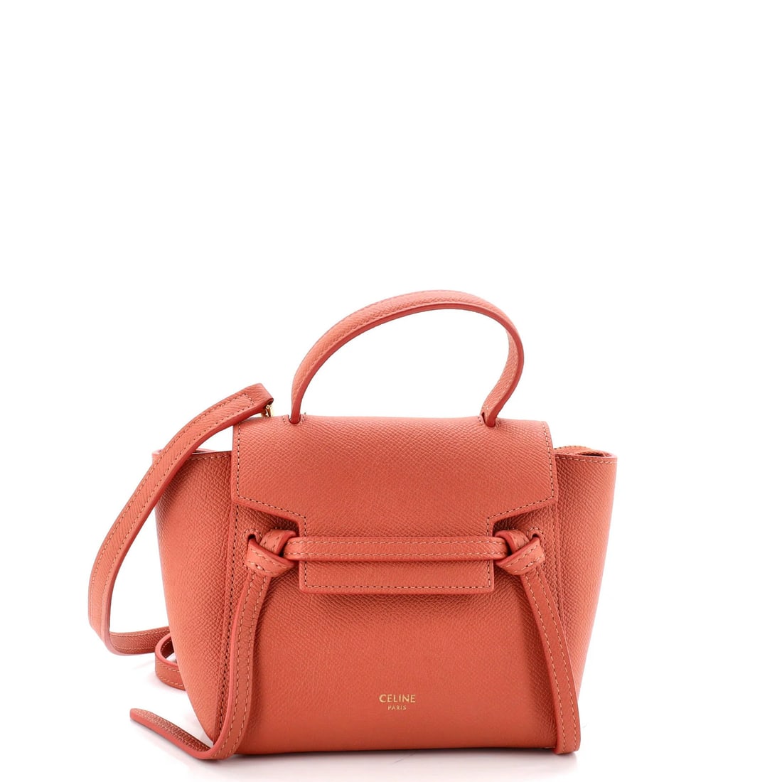 Celine Textured Leather Pico Belt Bag: Celine Textured Leather Pico Belt Bag Elevate your style with the Celine Textured Leather Pico Belt Bag, boasting a chic pink hue and sleek, textured leather exterior that adds depth to any outfit.