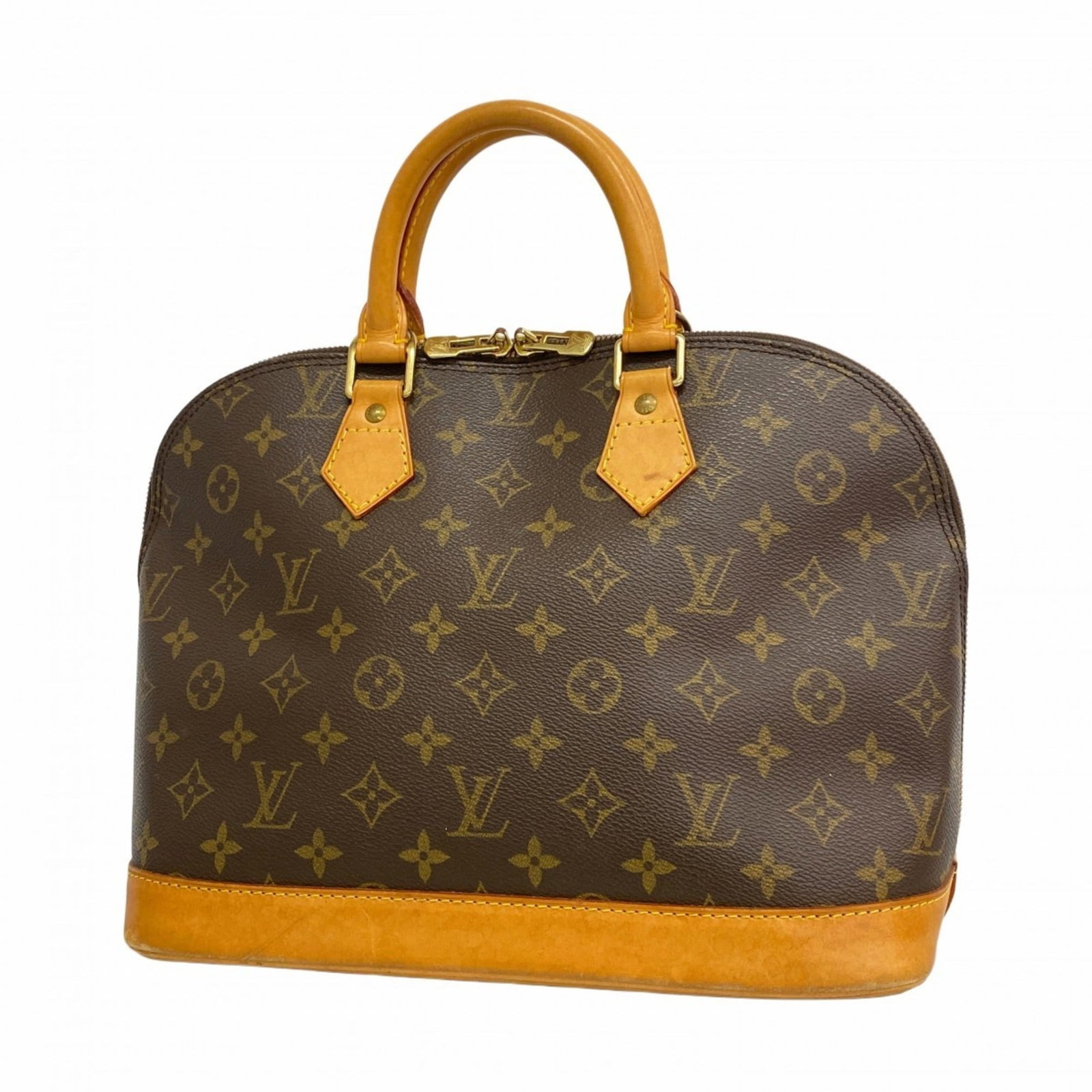 Handbag Louis Vuitton: Handbag Louis Vuitton A pre-owned Louis Vuitton handbag in rich brown leather, boasting the iconic monogram pattern and timeless design that exudes luxury and sophistication. With its classic size and