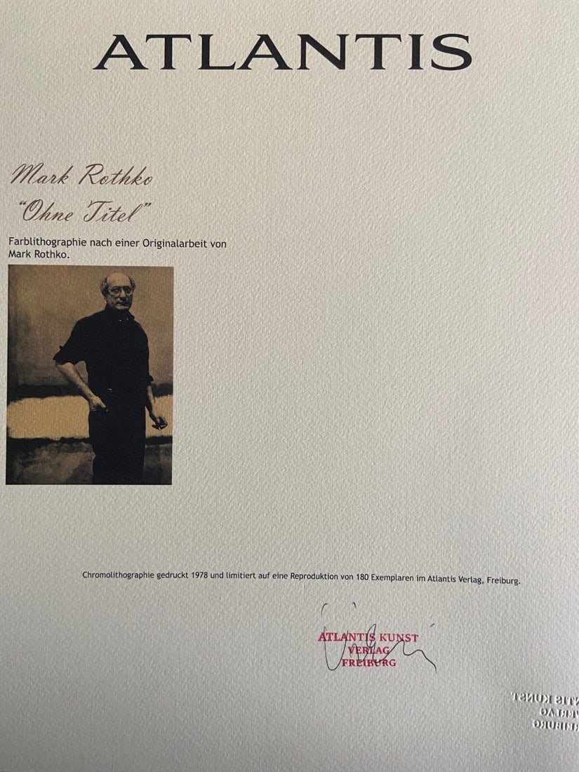 Stamp Mark Rothko Lithograph Op Numbered - 7