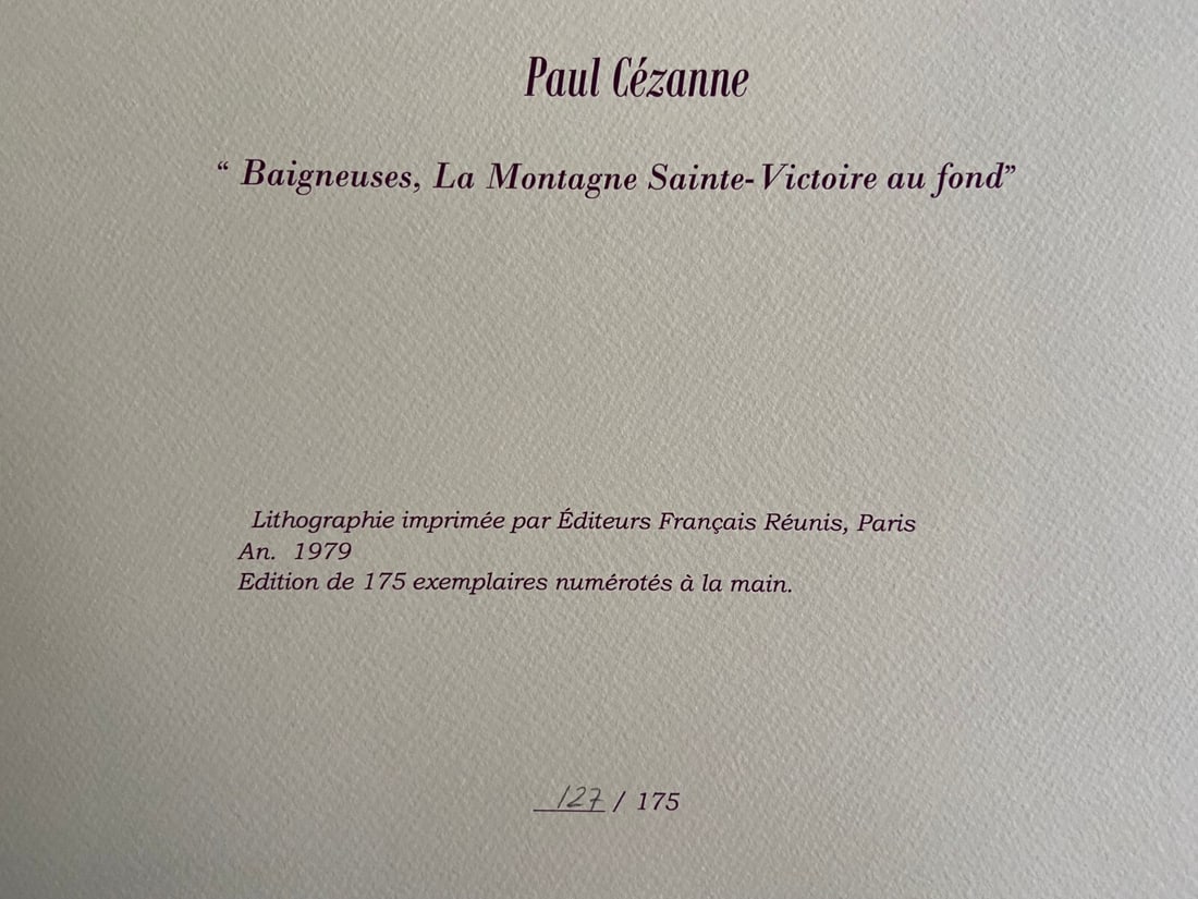 Lithograph Paul Czanne Bathers - 7