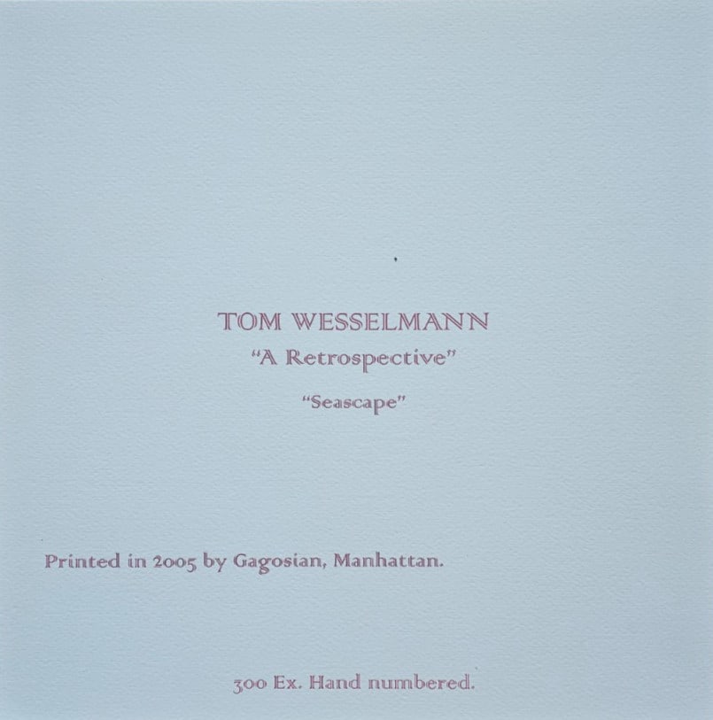 Numbered Tom Wesselmann Lithograph Op - 8