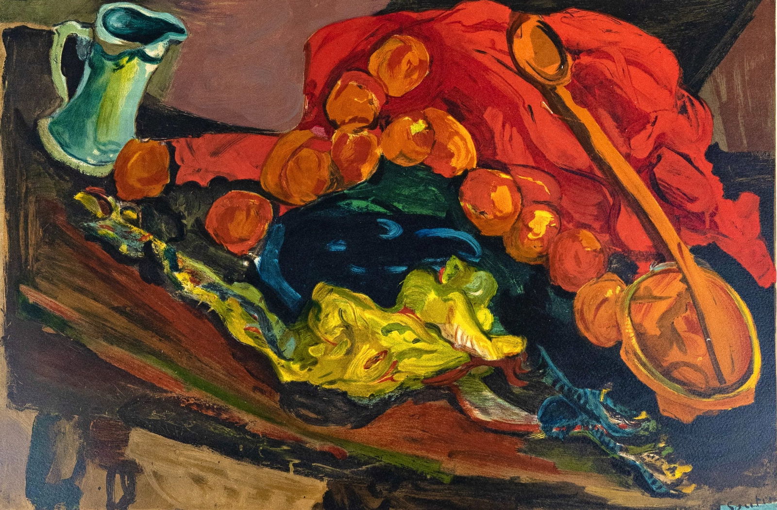 Cham Soutine, Nature morte la dinde, Collection Pierre Lvy, Lithograph: Cham Soutine, Nature morte la dinde, Collection Pierre Lvy, Lithograph A rare and exquisite lithograph from the esteemed Collection Pierre Levy, featuring the iconic artist Cham Soutine in his signatu