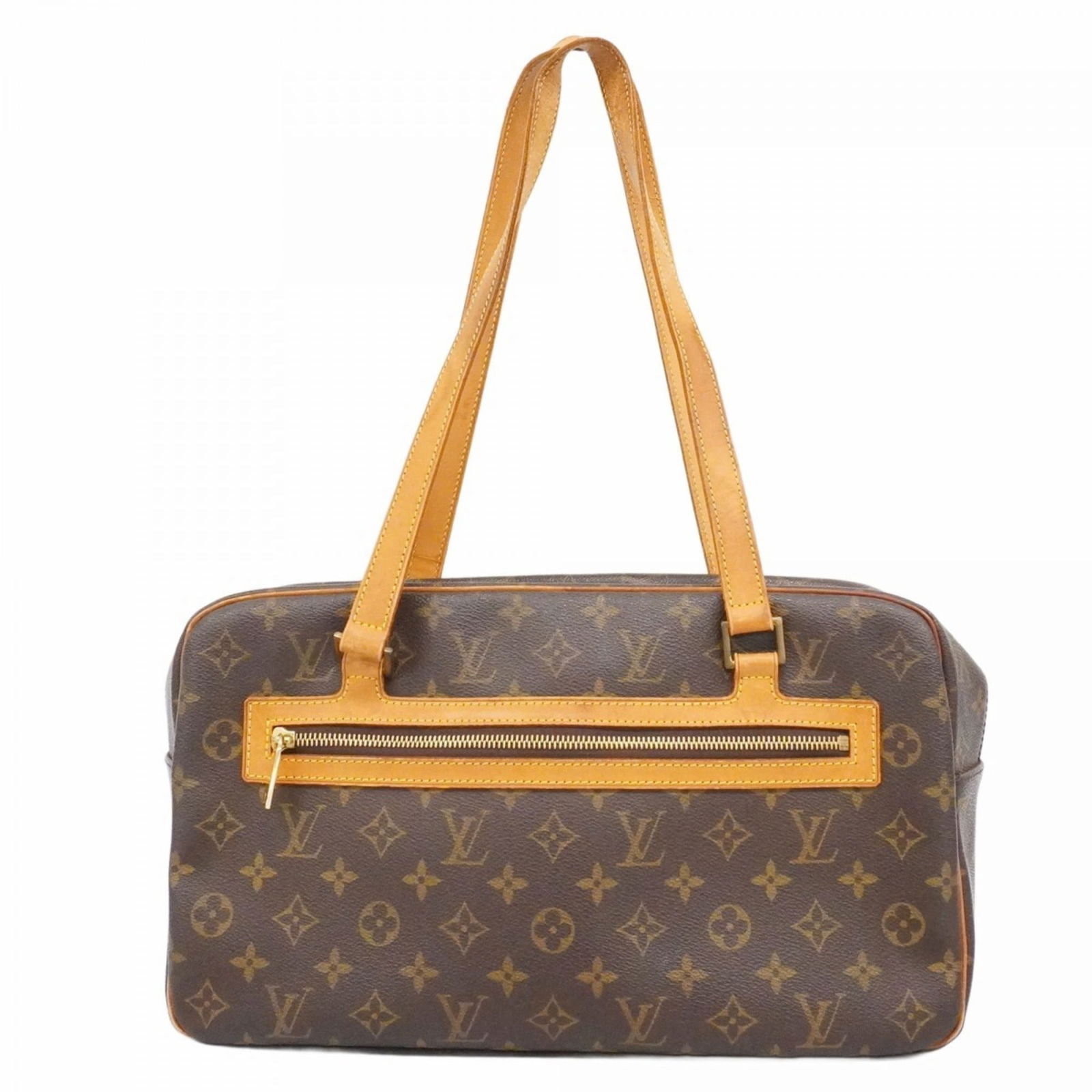 Bag Louis Vuitton Shoulder: Bag Louis Vuitton Shoulder A pre-owned Louis Vuitton shoulder bag in rich brown leather, boasting the iconic monogram pattern and timeless design that exudes luxury. With its spacious interior and stu