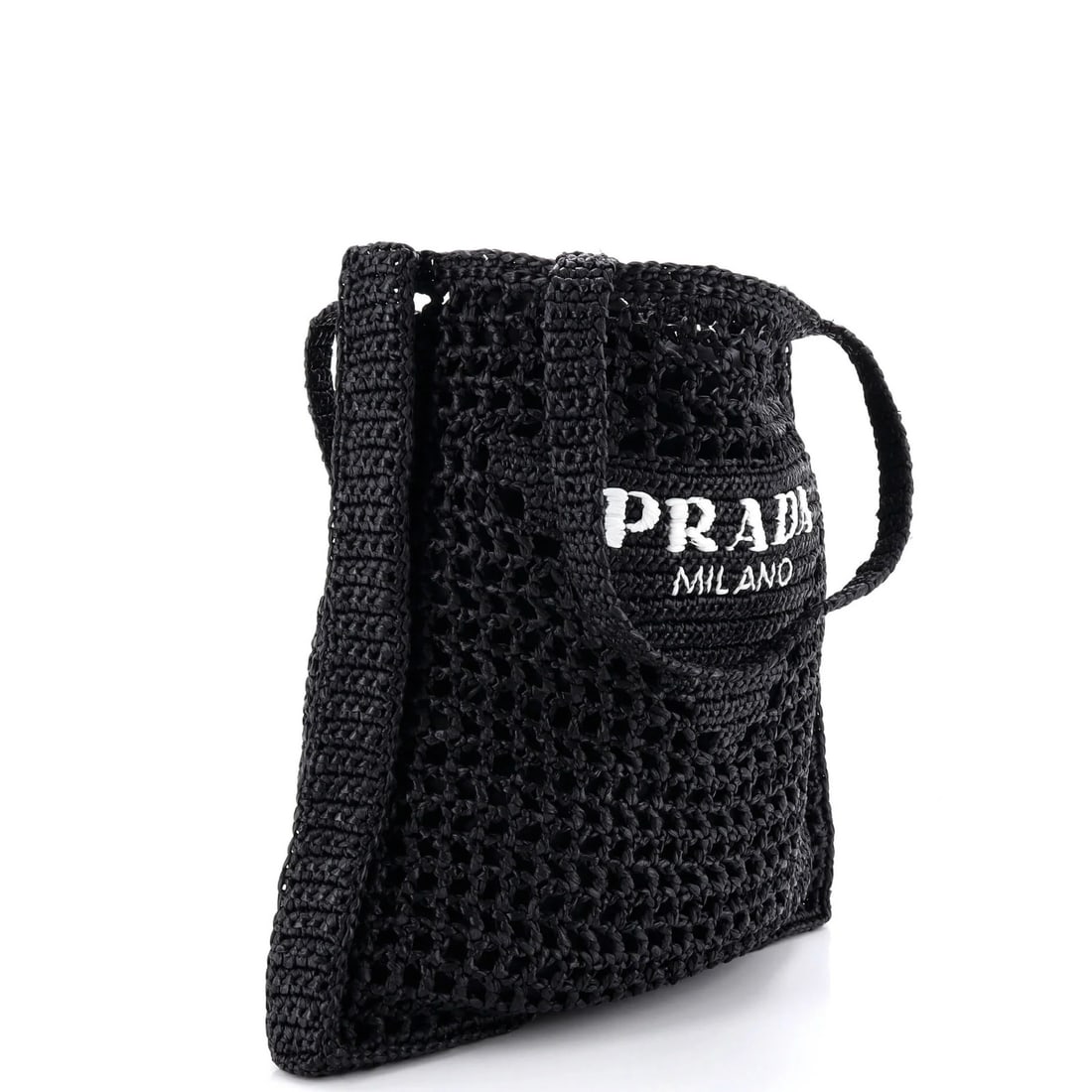 Prada Triangle Logo Raffia Open Tote - 2