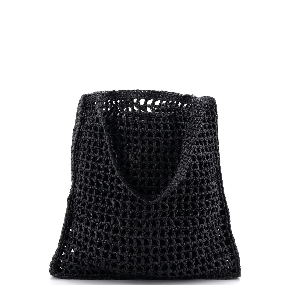 Prada Triangle Logo Raffia Open Tote - 3