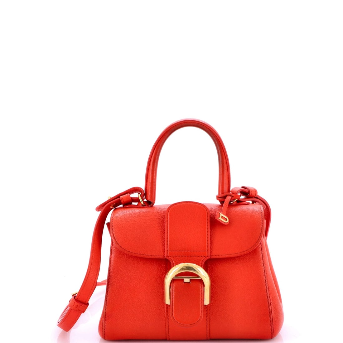 Mini Delvaux Brillant Top Handle Bag Leather: Mini Delvaux Brillant Top Handle Bag Leather A vibrant orange mini bag with a touch of luxury, the Delvaux Brillant Top Handle Bag Leather is a stylish and sophisticated accessory for any occasion.