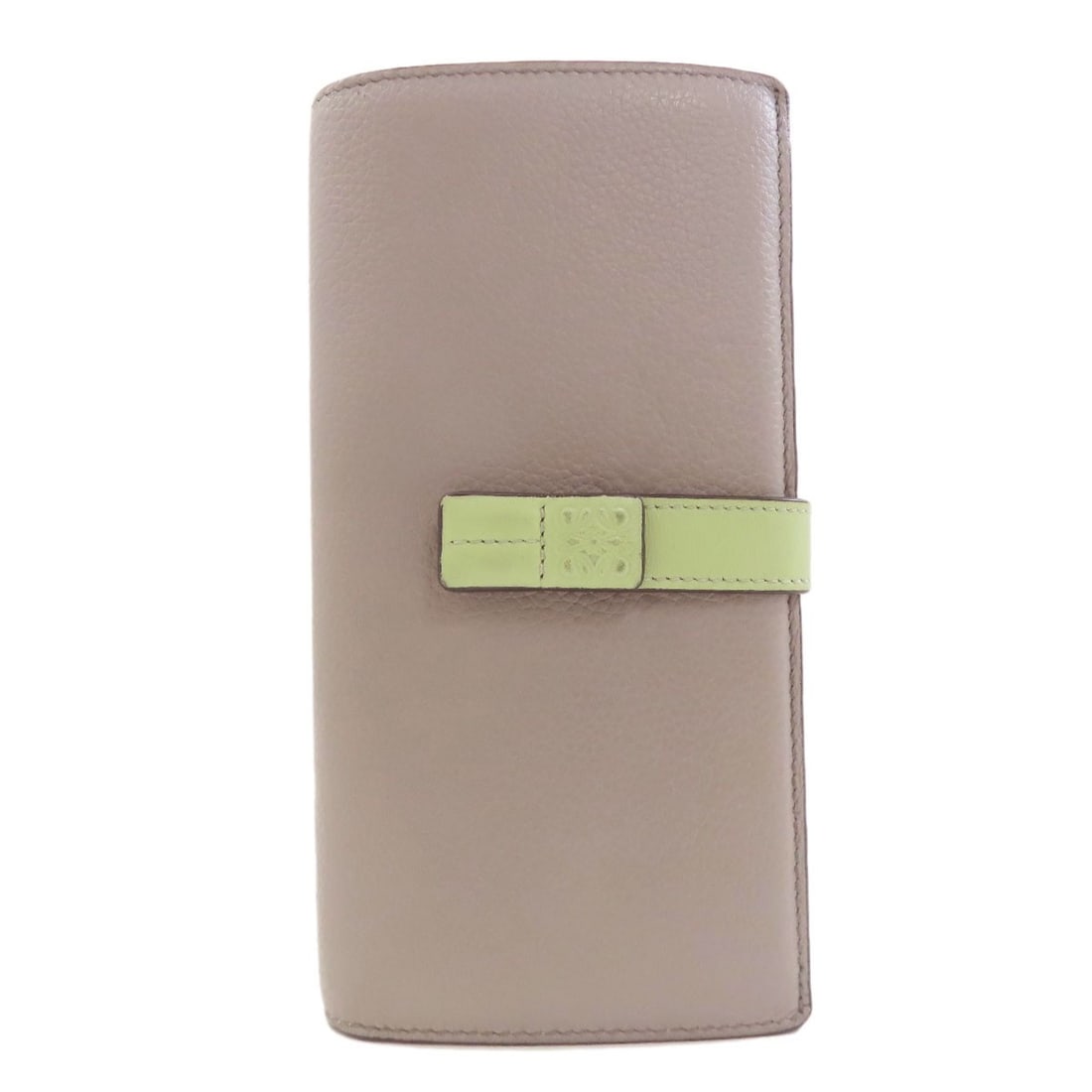 LOEWE Anagram Large Vertical Wallet Long (with coin pocket) Leather: LOEWE Anagram Large Vertical Wallet Long (with coin pocket) Leather Elevate your everyday style with the LOEWE Anagram Large Vertical Wallet Long, crafted from rich gray and green leather that exudes