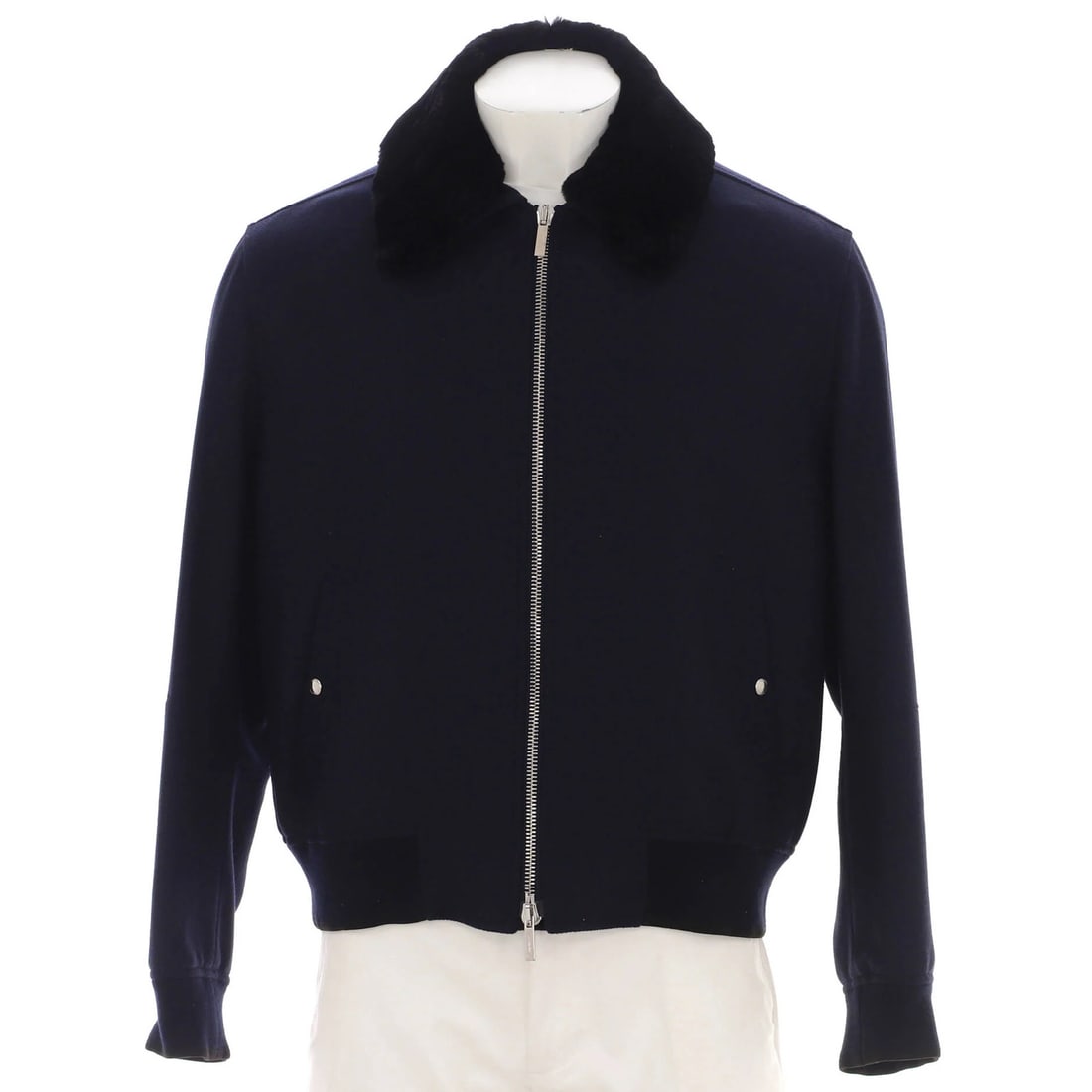 Christian Dior Men's Zip Jacket in Cashmere Blend with Fur: Christian Dior Men's Zip Jacket in Cashmere Blend with Fur Experience the epitome of luxury with this Christian Dior Men's Zip Jacket, crafted from a sumptuous cashmere blend and adorned with luxuriou
