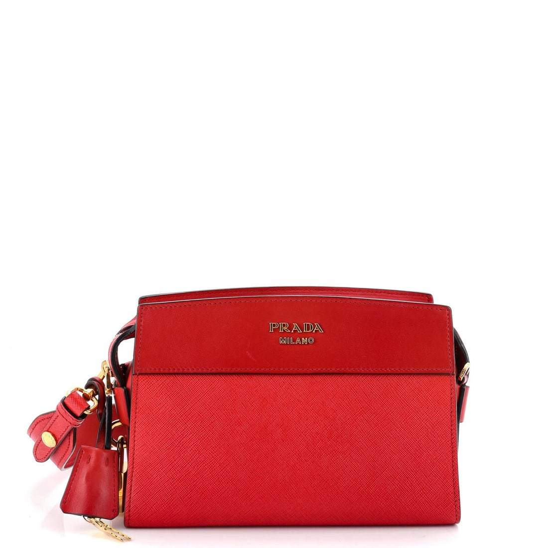 Small Prada Esplanade Crossbody Bag Saffiano with City Calf: Small Prada Esplanade Crossbody Bag Saffiano with City Calf A vibrant red Prada Esplanade Crossbody Bag in excellent condition, boasting the iconic Saffiano leather and City Calf detailing that