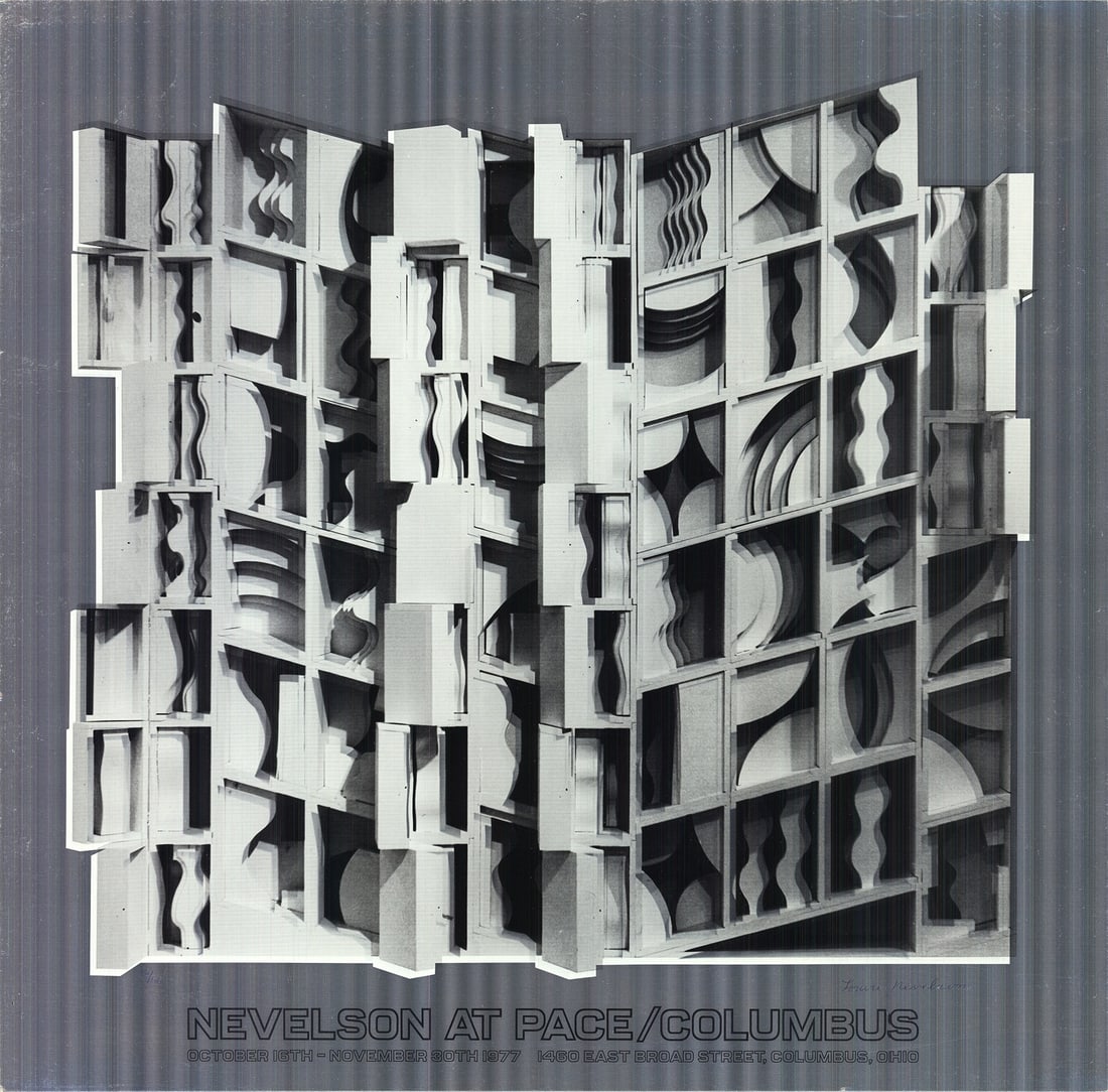 P LOUISE NEVELSON Lunar Silence: The Silver Piece-Signed SIGNED 25.5" x 26" Foil: P LOUISE NEVELSON Lunar Silence: The Silver Piece-Signed SIGNED 25.5" x 26" Foil "Lunar Silence: The Silver Piece by Louise Nevelson is a striking 1977 foil print, measuring 25.5" x 26", signed by the