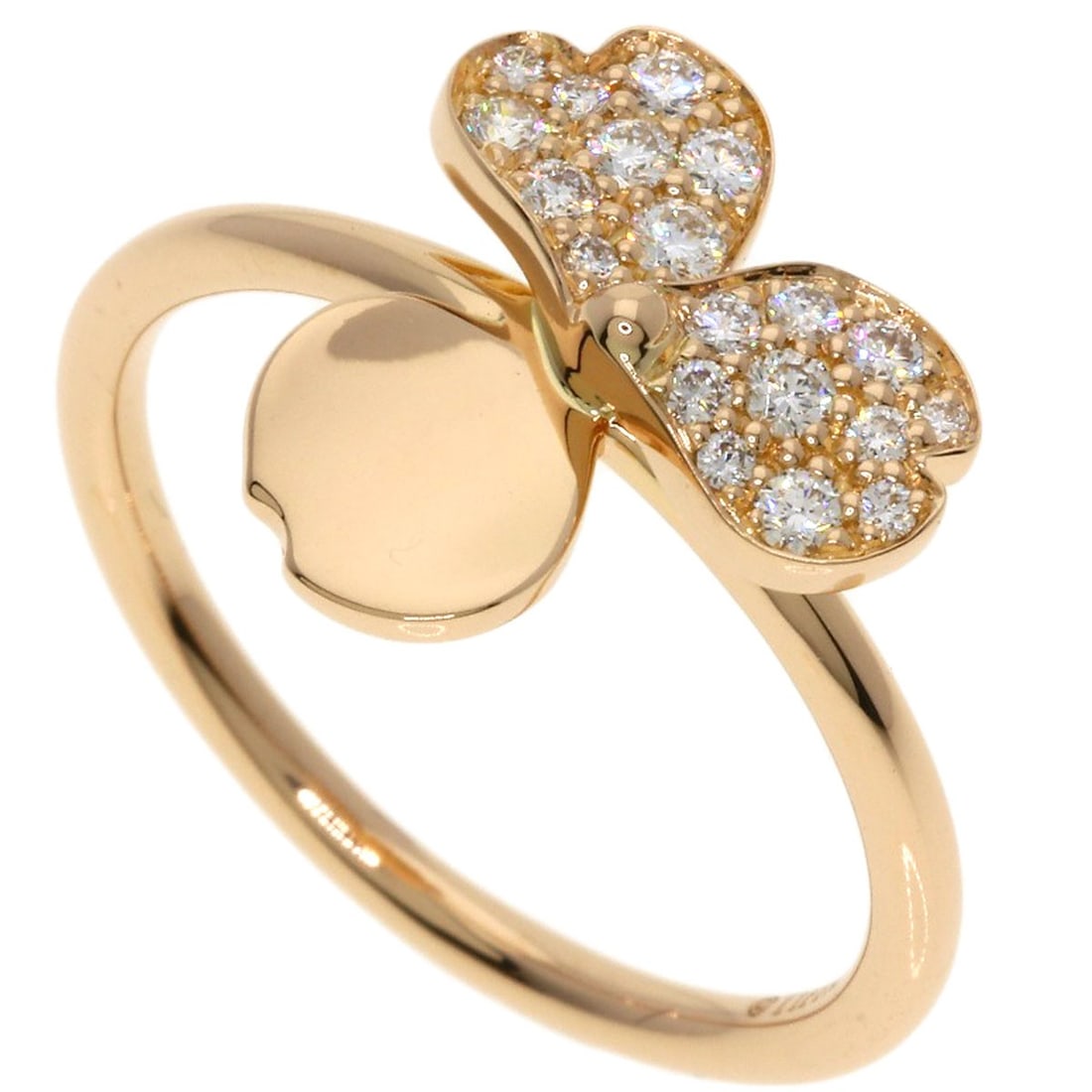 Tiffany & Co. Pink Gold Diamond Paper Flower Ring (K18): Tiffany & Co. Pink Gold Diamond Paper Flower Ring (K18) A stunning Tiffany & Co. Pink Gold Diamond Paper Flower Ring, crafted from 18k K18 pink gold and adorned with a beautiful diamond, adds a touch
