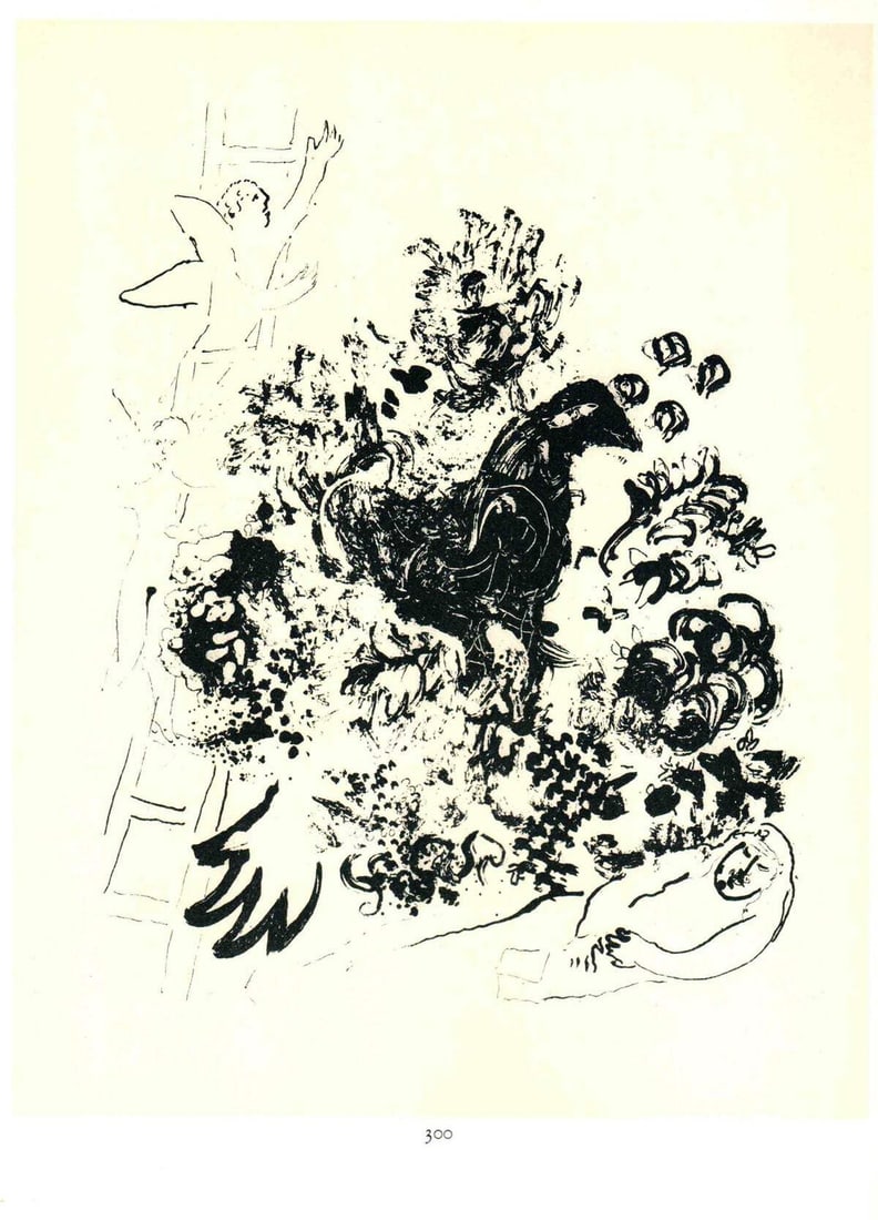 Whi MARC CHAGALL Songe d'un Amoureux 12.5" x 9.75" Poster 1963 Modernism Black &: Whi MARC CHAGALL Songe d'un Amoureux 12.5" x 9.75" Poster 1963 Modernism Black & Experience the vibrant colors and dreamlike quality of Marc Chagall's 1963 offset lithograph, Songe d'un Amoureux, in