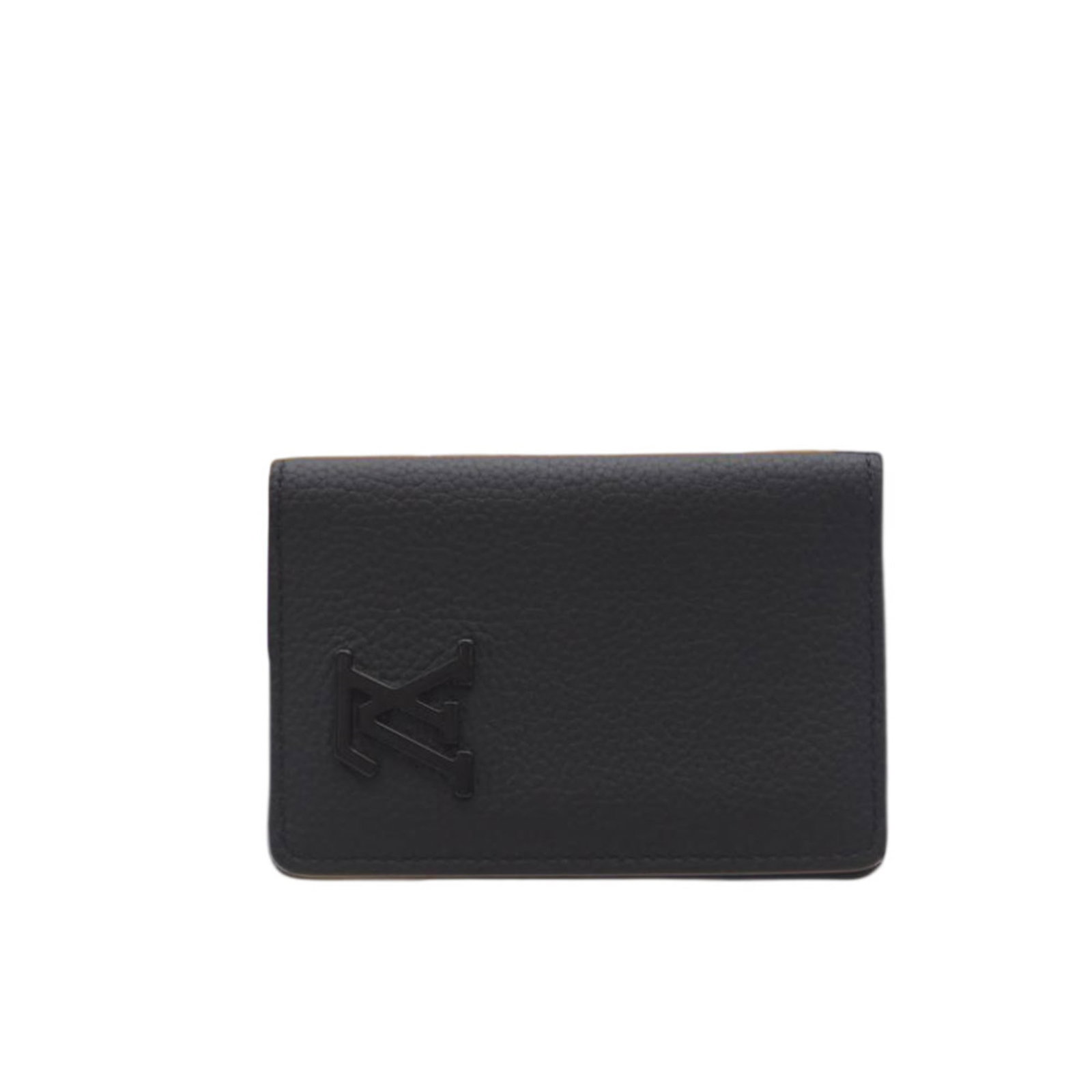 Louis Vuitton Card Case in Leather: Louis Vuitton Card Case in Leather A sleek and sophisticated accessory for the modern gentleman, this Louis Vuitton card case is crafted from premium calf leather in classic black. The open design all