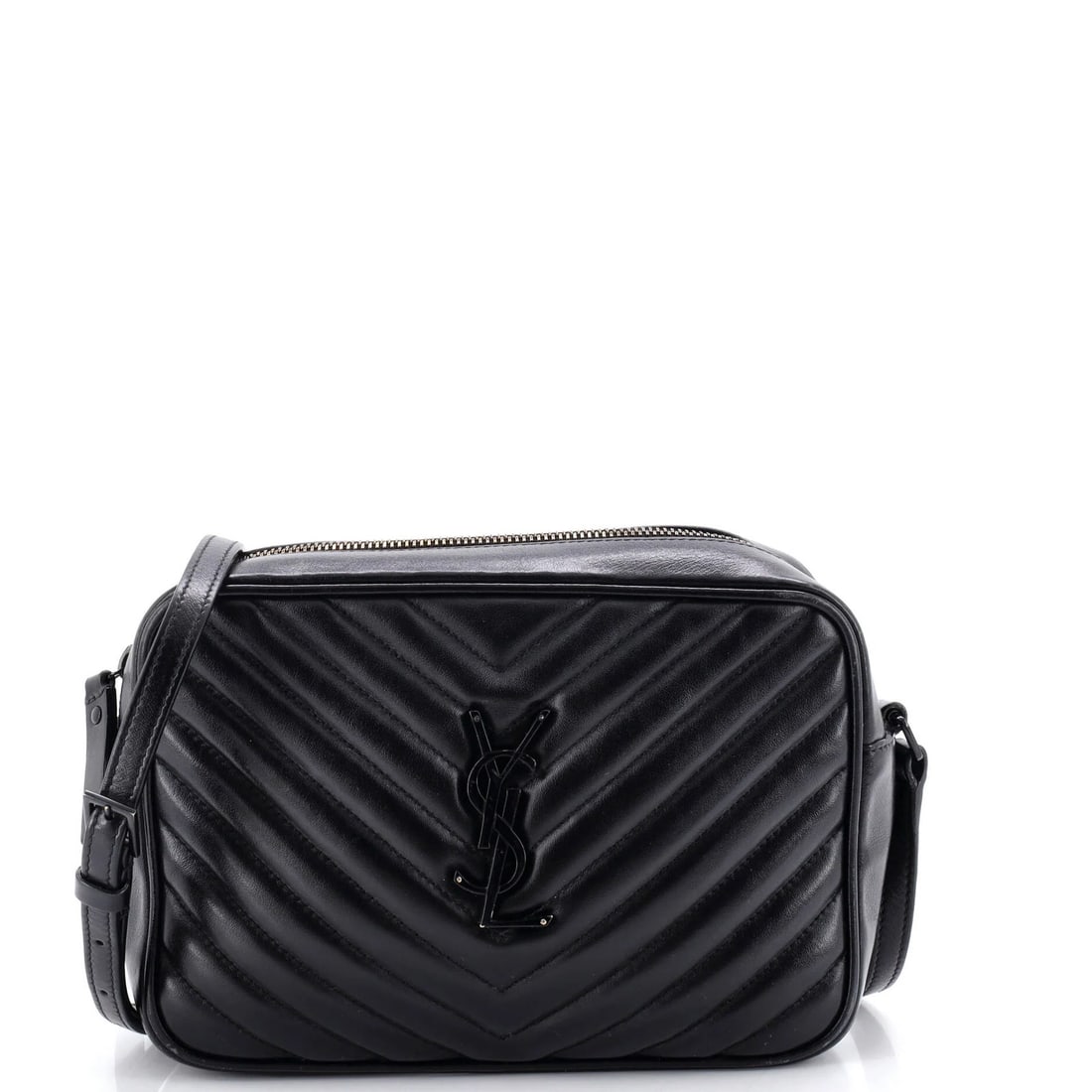 Saint Laurent Lou Camera Bag - Matelasse Chevron Leather Small: Saint Laurent Lou Camera Bag - Matelasse Chevron Leather Small The Saint Laurent Lou Camera Bag is a stylish and functional small cross-body bag, boasting a sleek black matelasse chevron leather