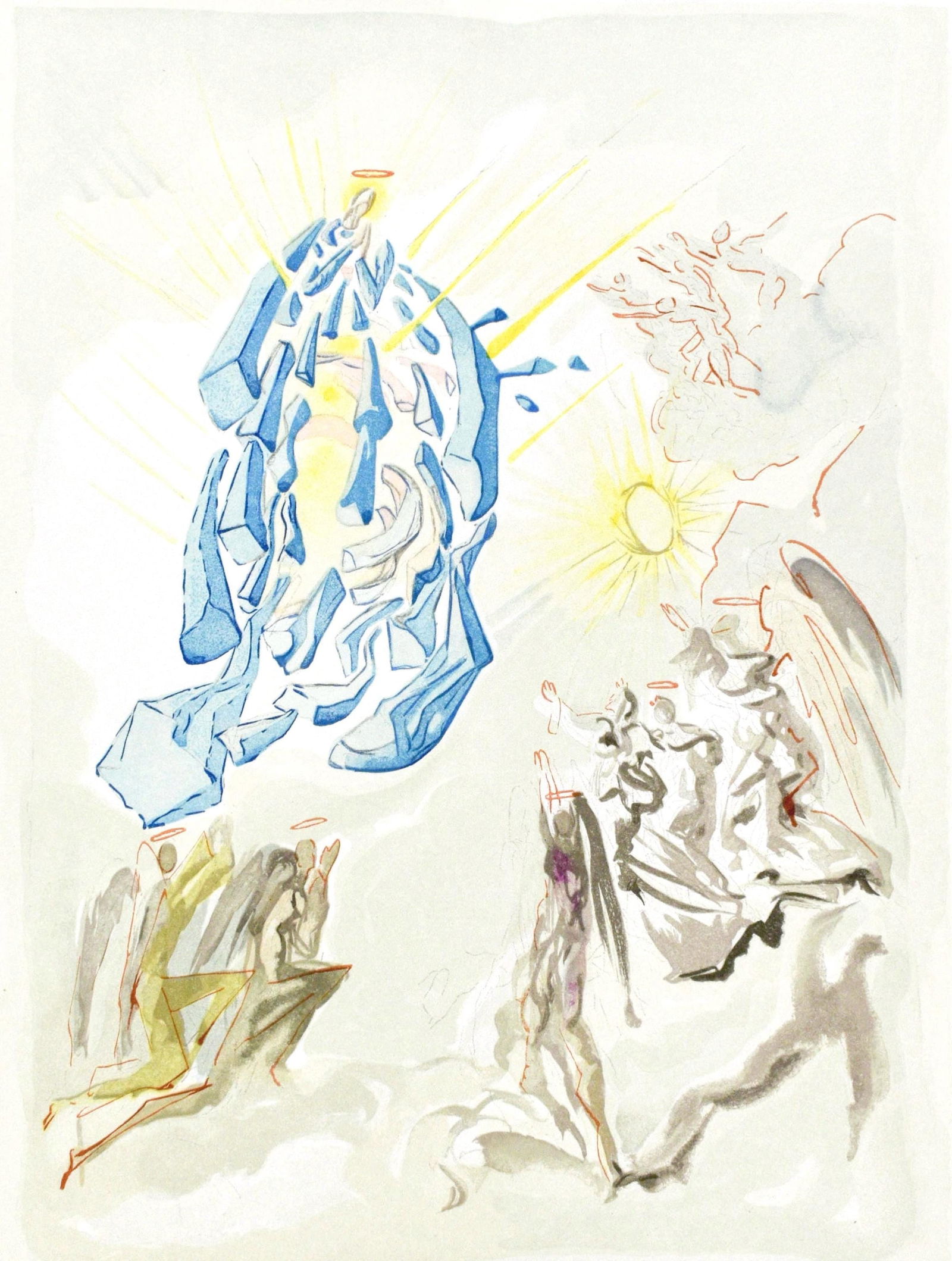 Woodcut - Salvador Dali - Le Paradis XXVI (Michler/ Lpsinger 1039-1138; Field 189-200) - La Divine: Woodcut - Salvador Dali - Le Paradis XXVI (Michler/ Lpsinger 1039-1138; Field 189-200) - La Divine Comdie A rare and vibrant woodcut by Salvador Dali, 'Le Paradis XXVI' is a stunning example of the