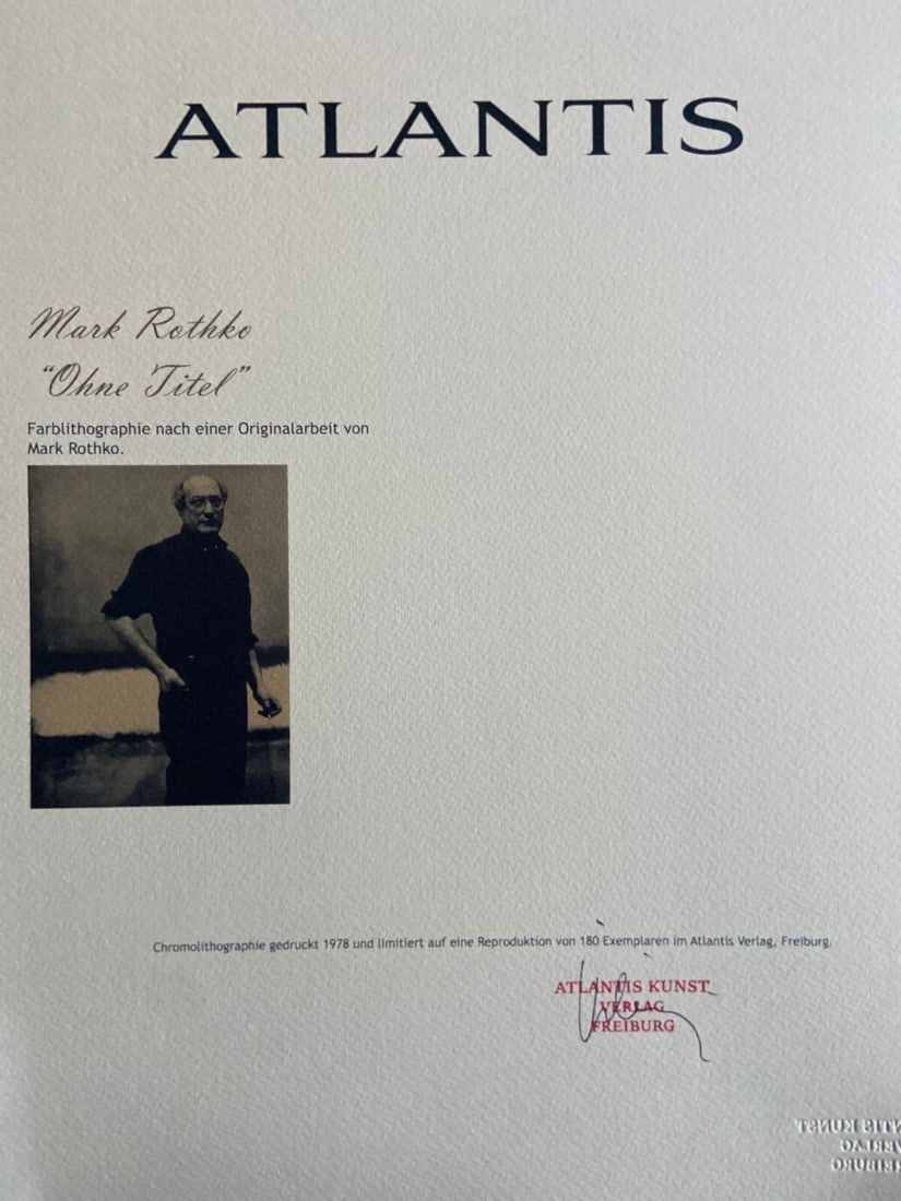 Numbered Mark Rothko Lithograph Op And - 7