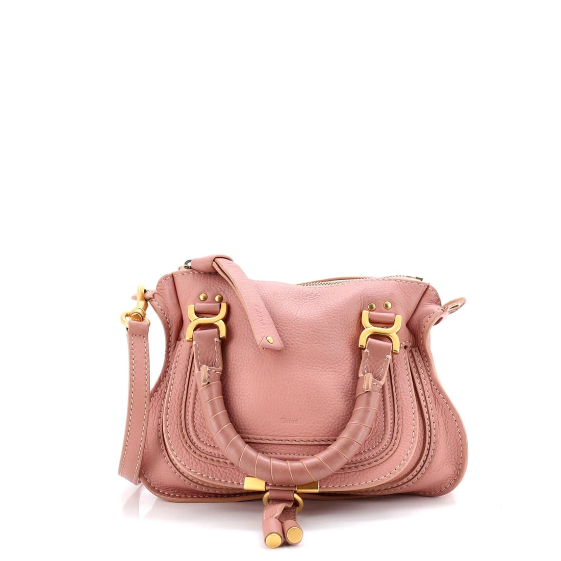 Chloe Marcie Leather Satchel for Baby: Chloe Marcie Leather Satchel for Baby Adorable Chloe Marcie Leather Satchel for Baby - A sweet and stylish cross-body bag in soft pink leather, perfect for daily outings with your little one. With
