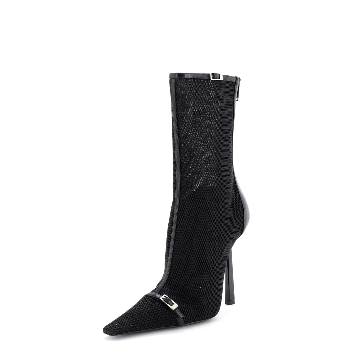 115 Saint Laurent Women's Oxalis Ankle Boots Mesh: 115 Saint Laurent Women's Oxalis Ankle Boots Mesh Elevate your shoe game with the Saint Laurent Women's Oxalis Ankle Boots Mesh, boasting a sleek mesh upper and sleek leather interior for a chic,