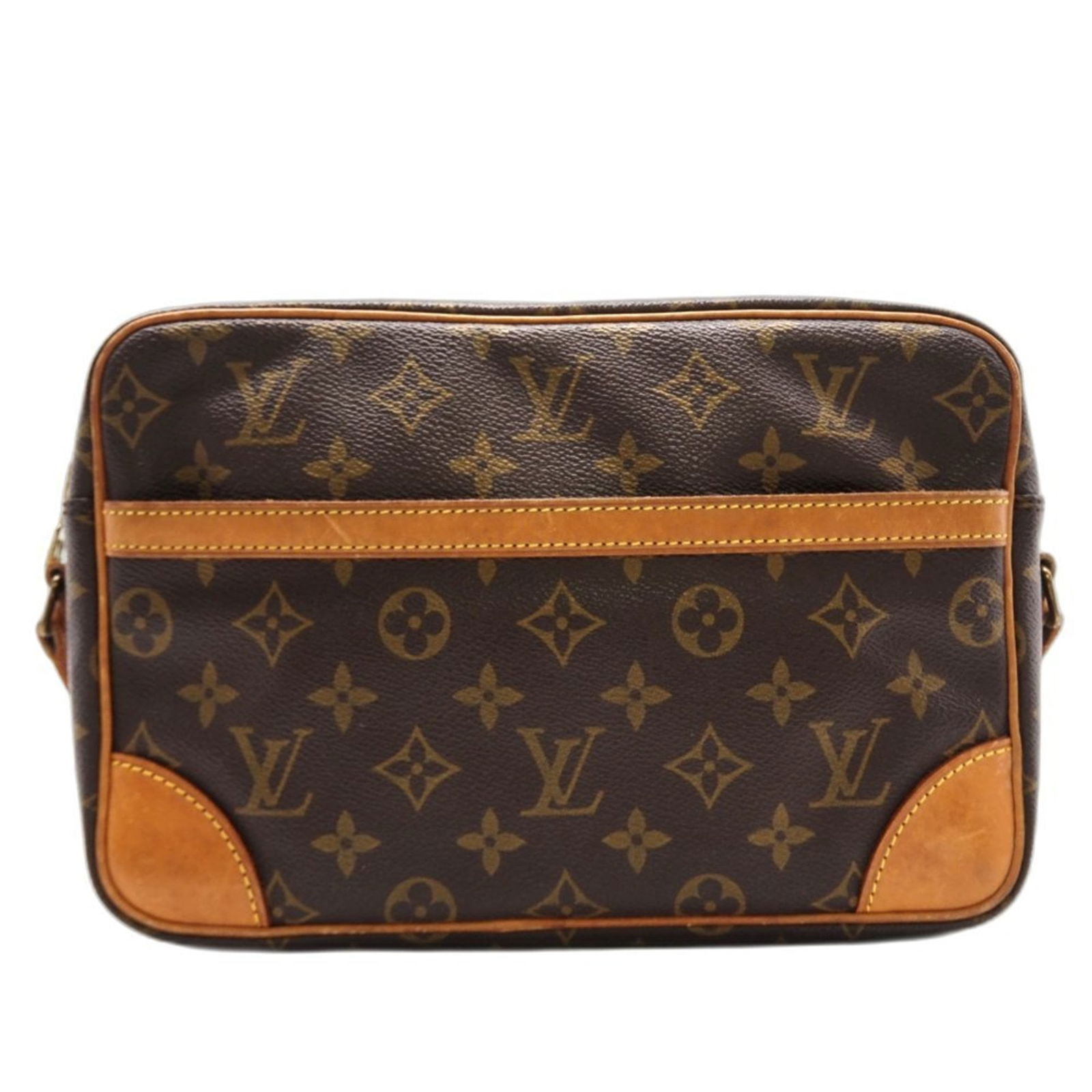 Louis Vuitton Coated Canvas Shoulder Bag: Louis Vuitton Coated Canvas Shoulder Bag A timeless classic, this Louis Vuitton Coated Canvas Shoulder Bag boasts the iconic monogram pattern and durable coated canvas construction that has made LV a
