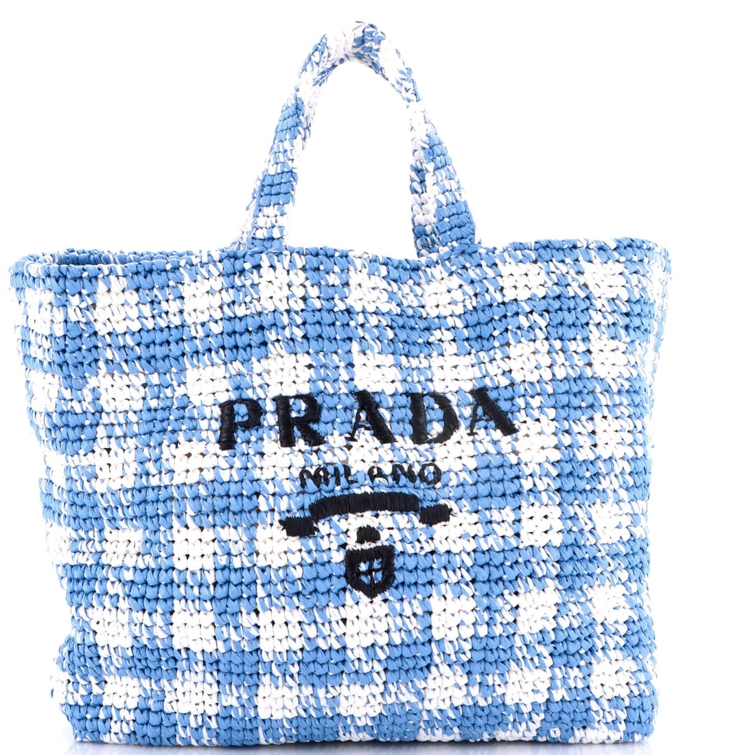 Large Prada Logo Tote Raffia (1 of 6)