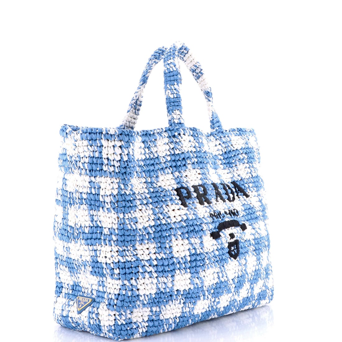 Large Prada Logo Tote Raffia - 2
