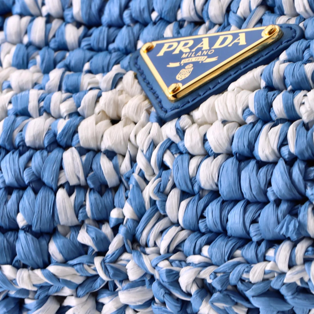 Large Prada Logo Tote Raffia - 6